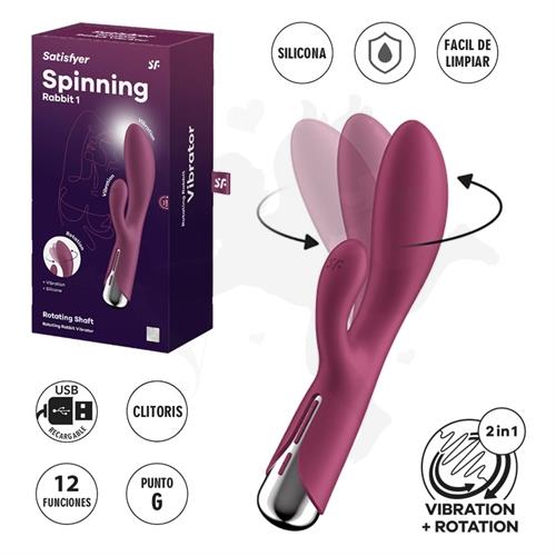 Spinning Rabbit 1 vibrador de punto G y clitoris con rotacion